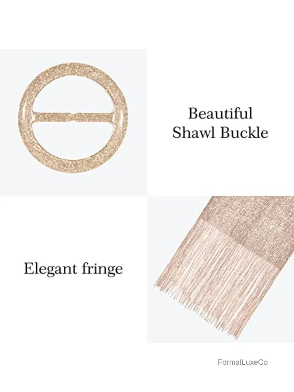 Sparkle Evening Shawl Wrap for Women with Buckle - Wedding Party Formal